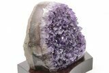 Tall Amethyst Cluster With Wood Base - Uruguay #199737-1